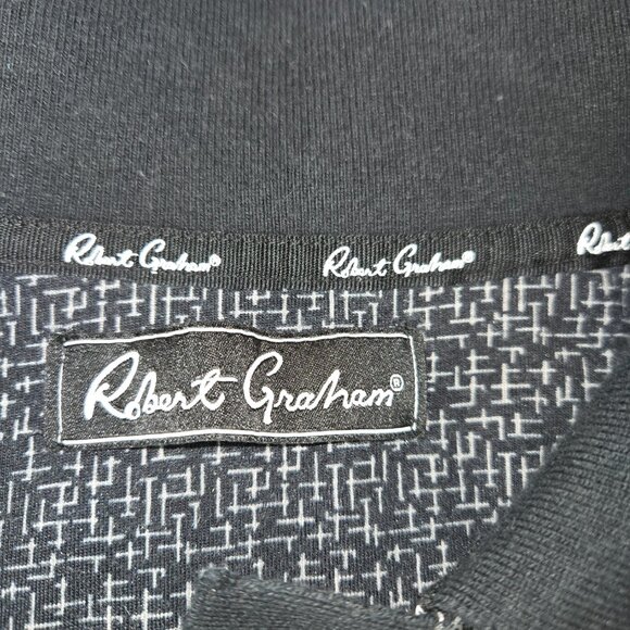 Robert Graham Polo Shirt Men's Size XL Black Pattern Casual Design - Picture 7 of 11